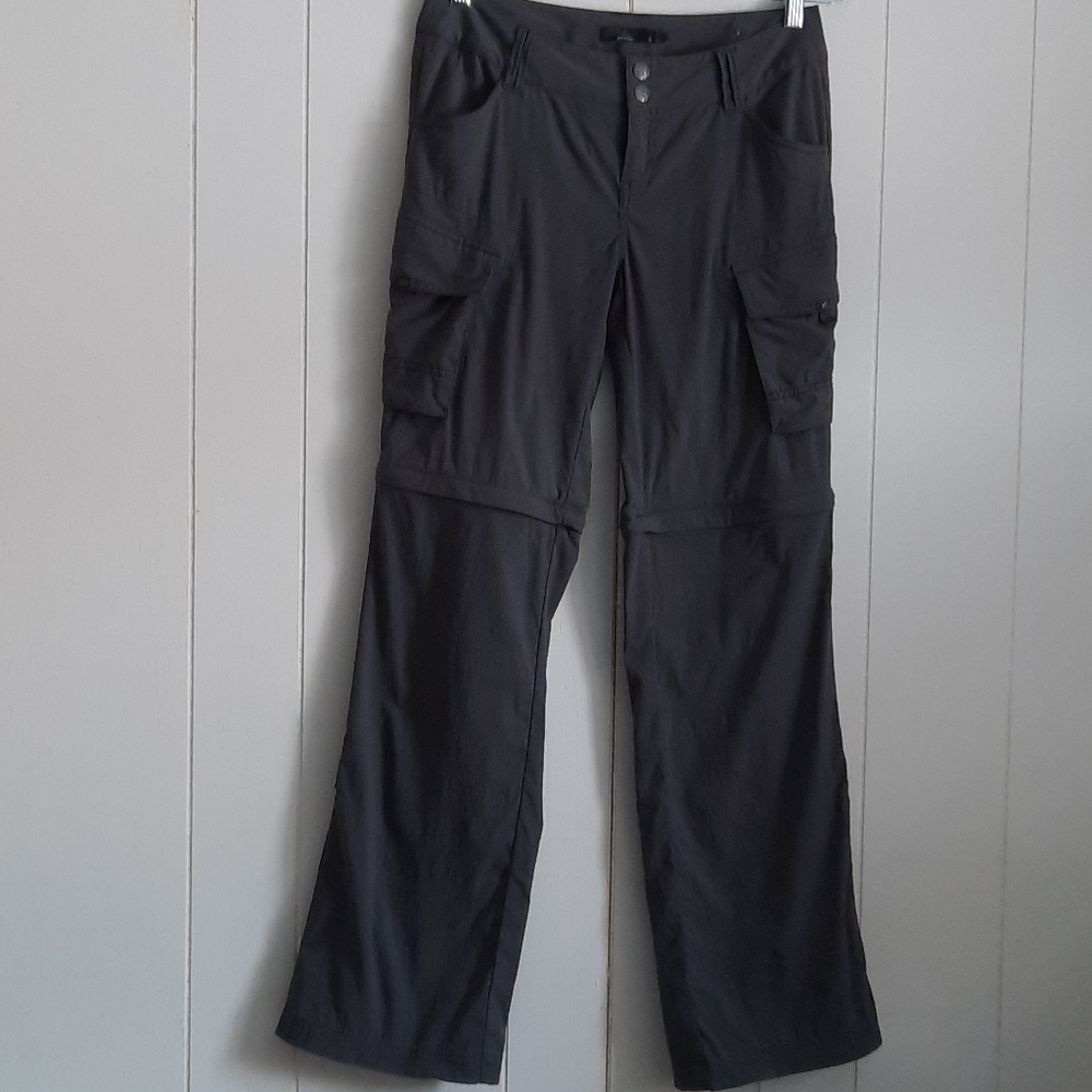 Prana ladies 4 charcoal grey trail cargo pants